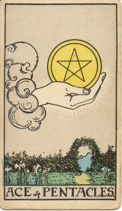 Ace of Pentacles — The 1909 London Deck