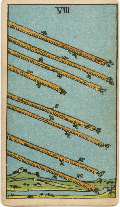 Eight of Wands — The 1909 London Deck