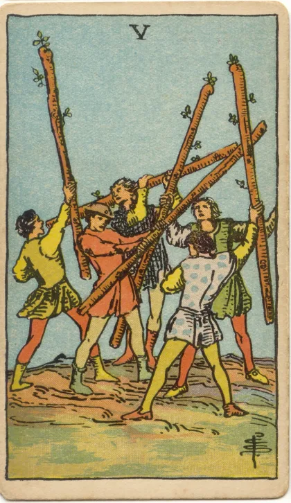 Five of Wands — The 1909 London Deck
