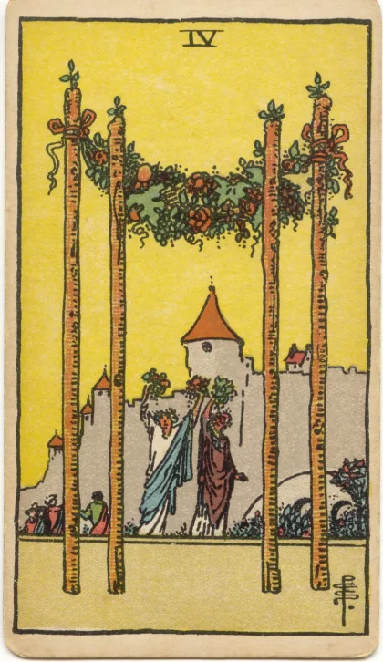 Four of Wands — The 1909 London Deck