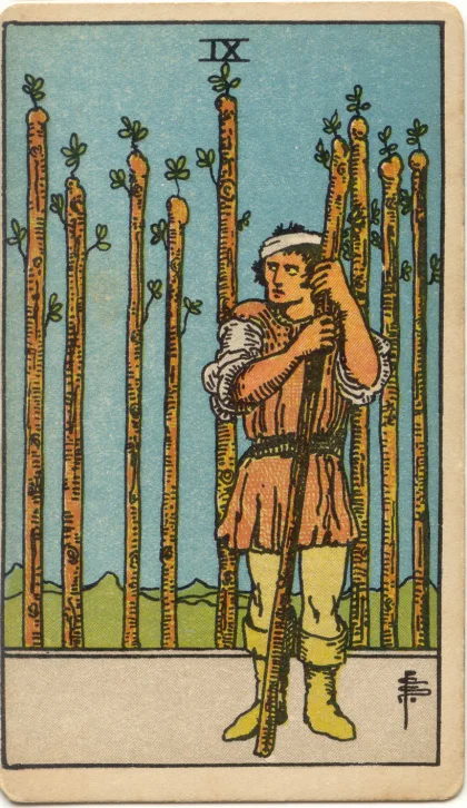 Nine of Wands — The 1909 London Deck