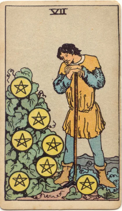 Seven of Pentacles — The 1909 London Deck