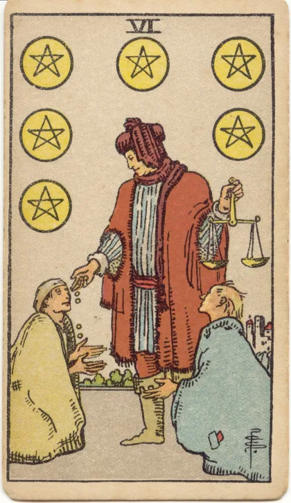 Six of Pentacles — The 1909 London Deck
