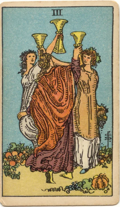 Three of Cups — The 1909 London Deck