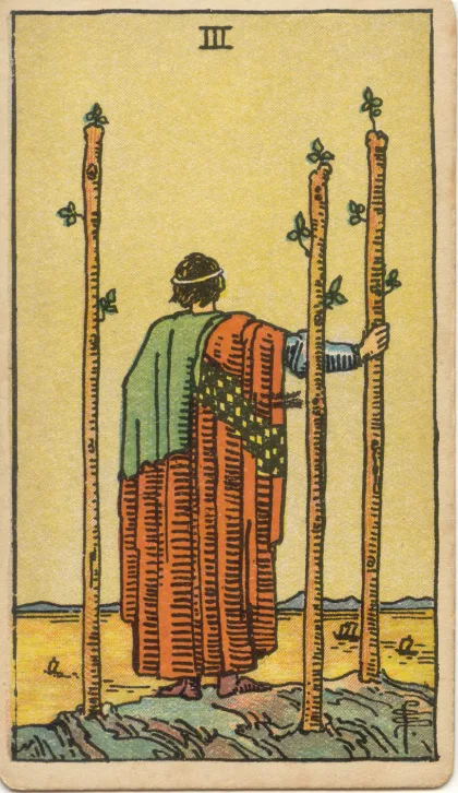 Three of Wands — The 1909 London Deck